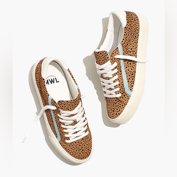 Madewell Sidewalk Low-Top Sneakers in Spotted Calf Hair Sz 7 - Picture 1 of 12